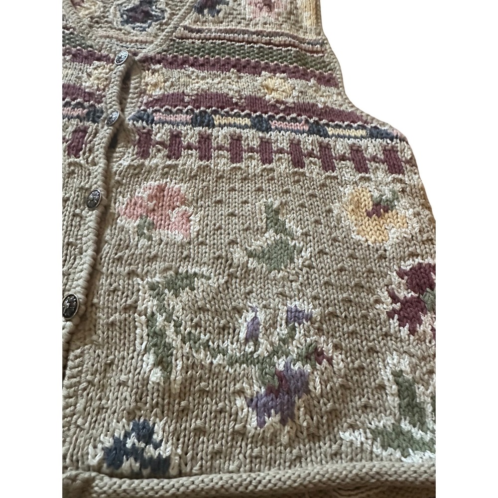 VTG Woolrich knit vest, floral- XL - Picture 2 of 6